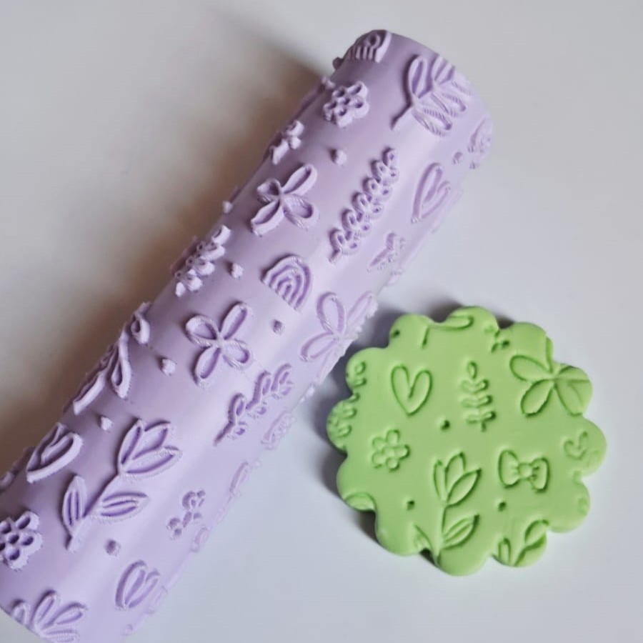 Rolos de Textura 10cm Colorido para Biscuit