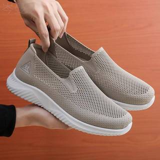 Homens sapatos masculinos verão respirável deslizamento-On velho pequim sapatos de pano novo estilo de meia-idade pai id