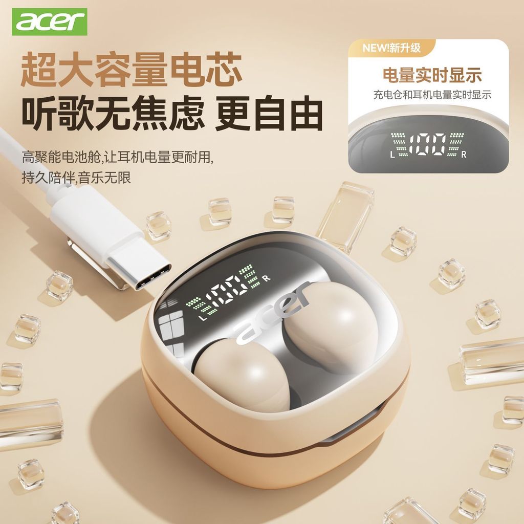 Acer OHR572 Fone de ouvido para dormir Mini ultrapequeno invisível com cancelamento de ruído para estudantes de alta qua