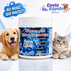 Máscara De Hidratação Revitalizante Pet Clean 500g Para Cachorro E Gato Com Silicone Soft Line