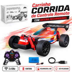 Carrinho De Controle Remoto Alta Velocidade Com Luz Recarregável Buggy Infantil Menino