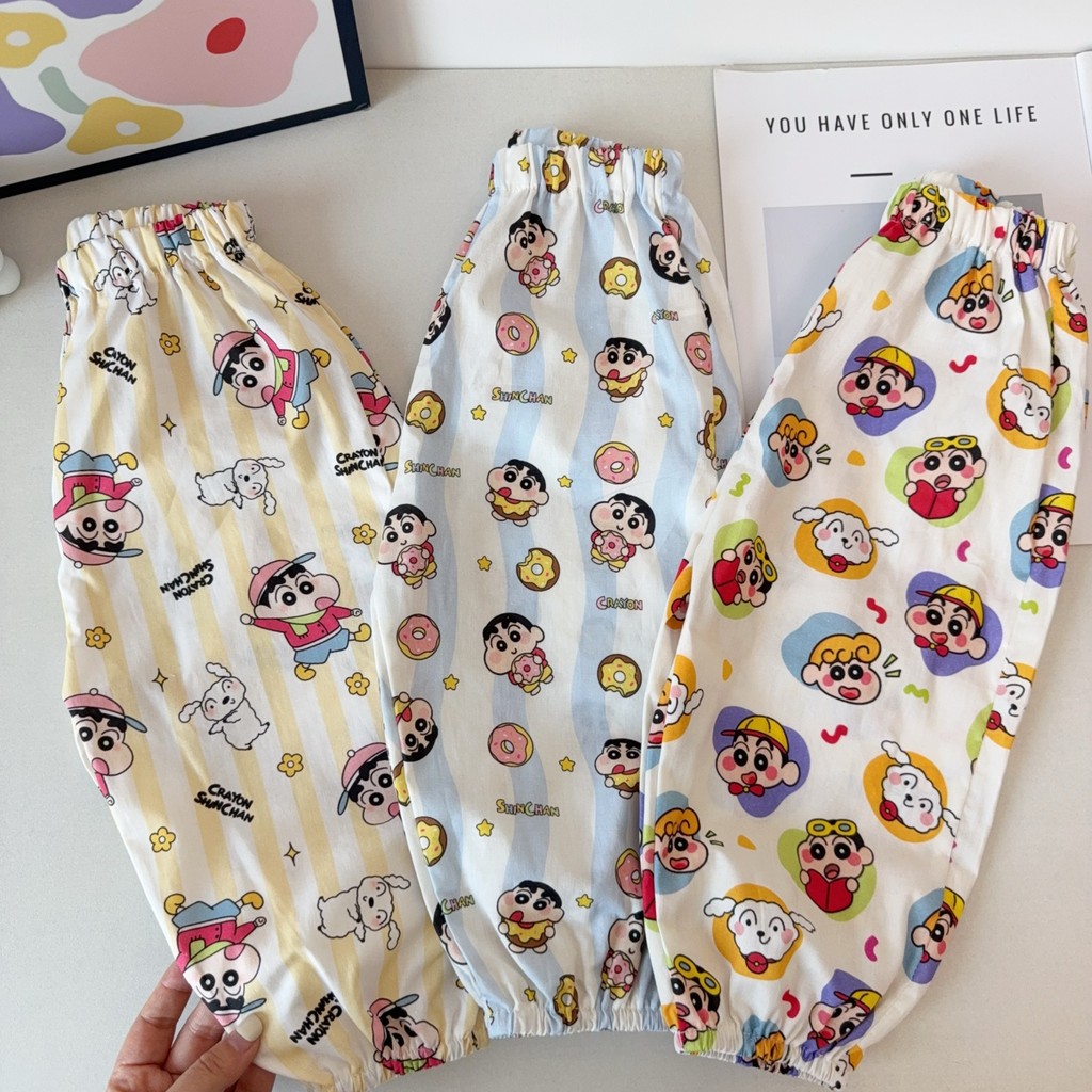 Crianças finas calças Anti-mosquito ~ verão novo estilo dos desenhos animados impressão completa bonito Leggings calças 