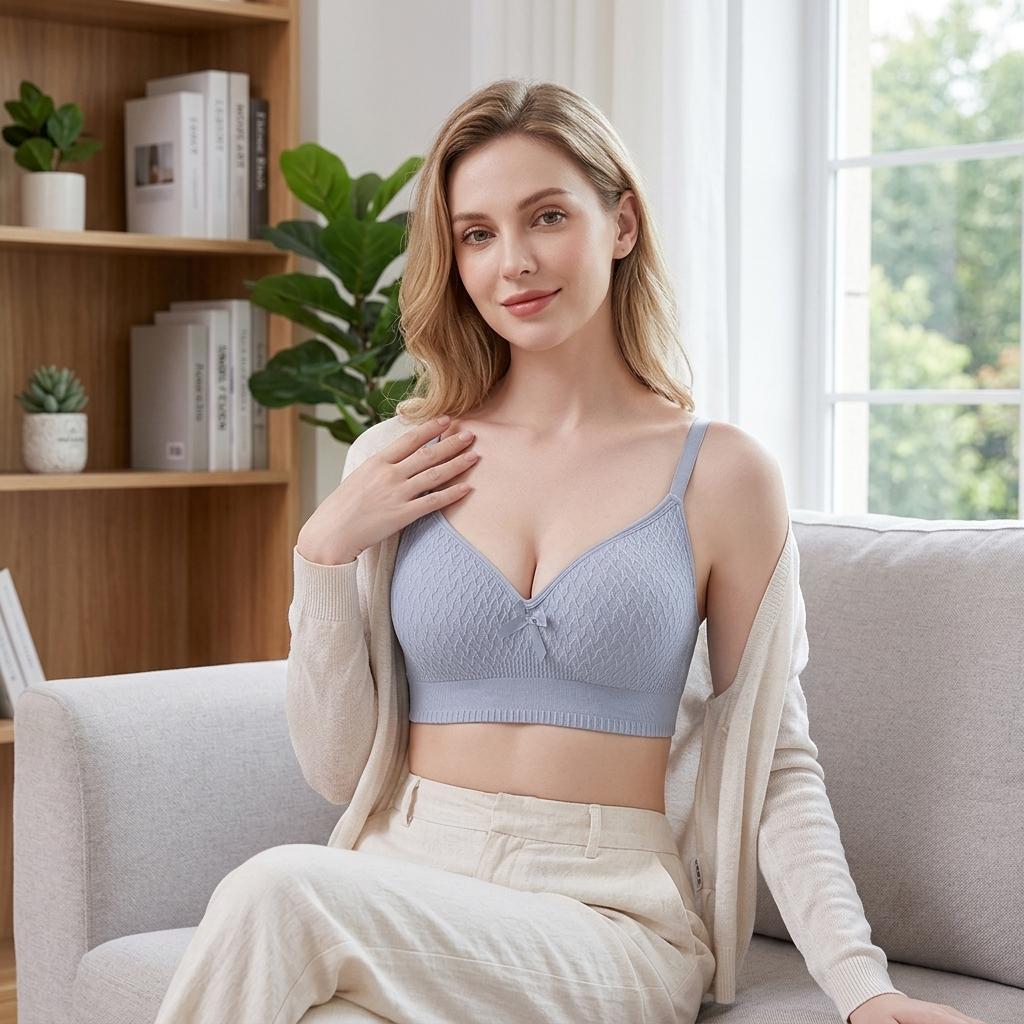 Z&D Top Sutiã Feminino Texturizado Alças Finas Confortável Sustentação Leve Uso Diário 603 — imagem 2 de 2