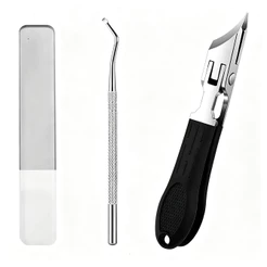 Kit 3 Cortador De Unhas Bico De Águia Com Borda Inclinada Anti Encravadas C/ Lixa
