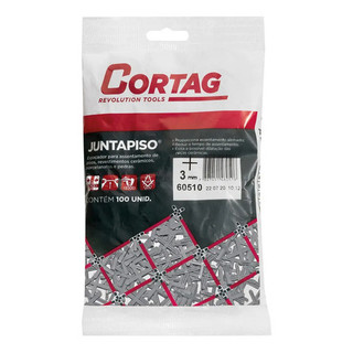 Espaçador Juntapiso 3mm 100 Peças Cortag 60510 Para Piso Porcelanato Cerâmica Revestimento Assentamento
