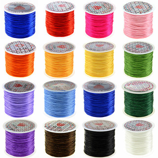 Fio elástico colorido branco fio de cristal plano faixa de borracha fio elástico pulseira tecida à mão fio frisado corda