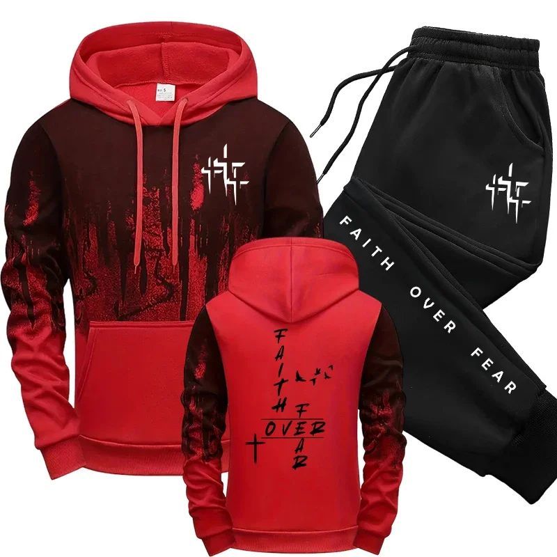 2026 Novo Em Agasalho Masculino Com Capuz E Moletom 2 Peças Conjunto Outono Inverno Diário Casual Moda Esportiva Ao Ar L