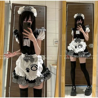 Traje de empregada cos bonito empregada macia menina gato bidimensional lolita cosplay traje lolita vestido