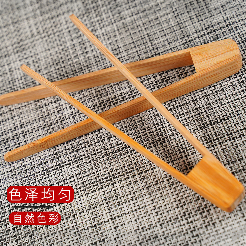 Pinça multifuncional de bambu para alimentos, pinça de bambu para pão, pinça de cozinha de grau alimentício para assar e