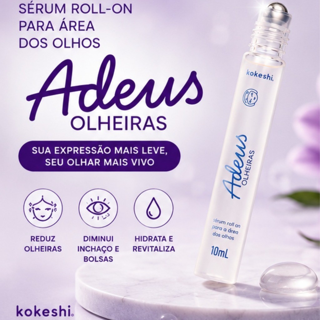 Sérum Roll-on Área Dos Olhos Adeus Olheiras 10ml Kokeshi