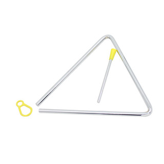 Instrumento musical triangular de aço Brinquedo de percussão de tamanho de 6 7 8 polegadas para crianças com corpo