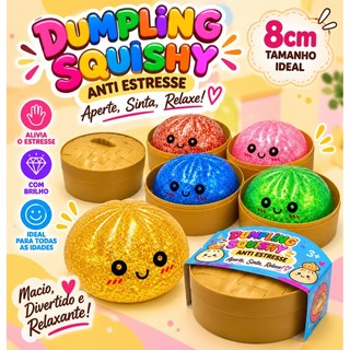 Squishy Anti Estresse com Glitter Brinquedo Macio Elástico Relaxante Infantil