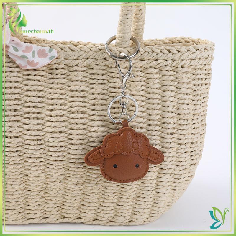 [Beleza] Pingente De Couro Sintético De Ovelha De Desenho Animado , Acessório Leve De Decoração Ecológico Para Bolsas Ba