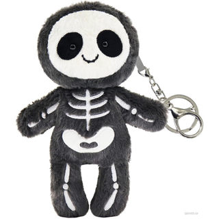 Figura De Pelúcia De Caveira Preta De Halloween , Brinquedo Esqueleto Para Decoração De Férias E Amp ; Presente (7.6 Pol