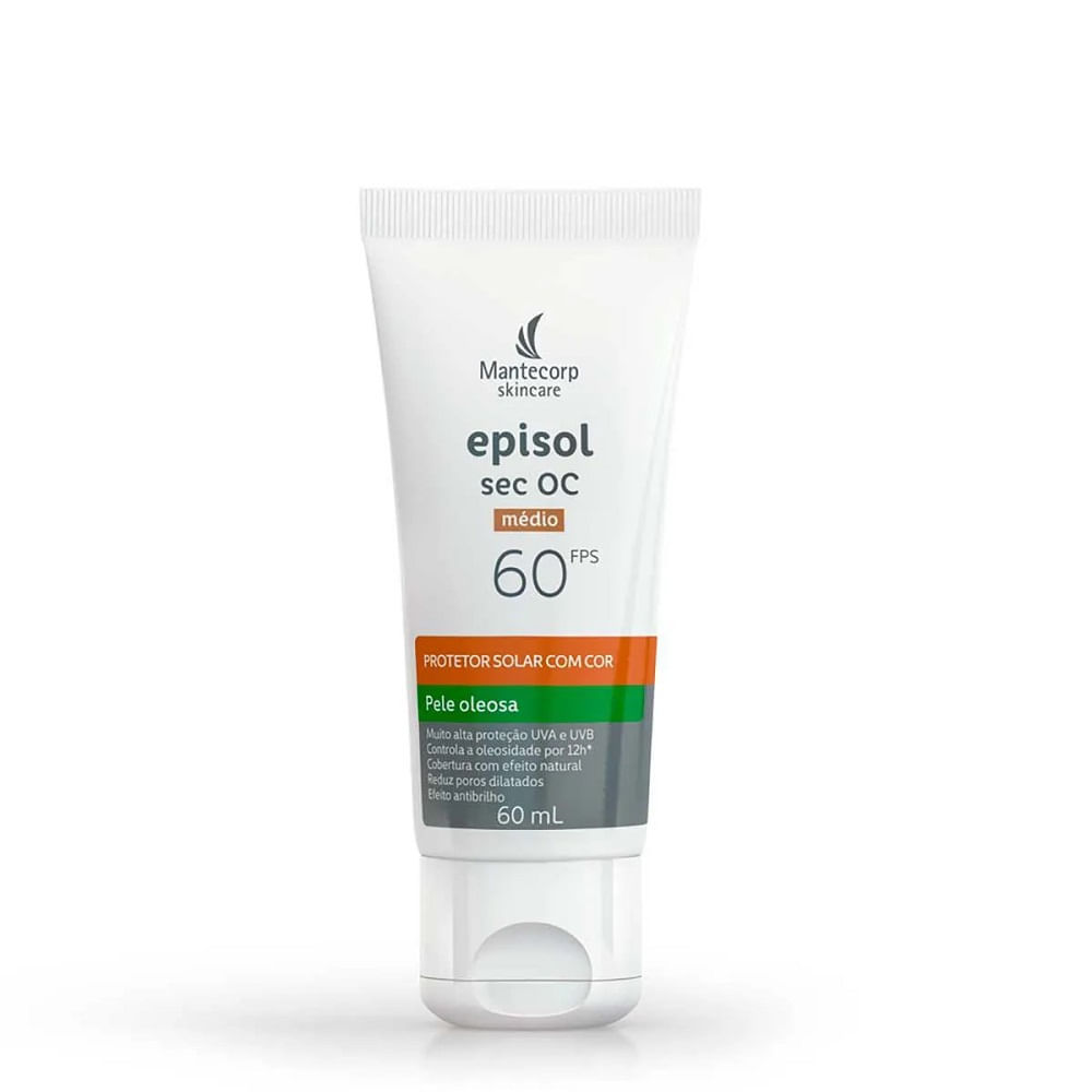 Protetor Solar Facial com Cor Episol Sec OC FPS60 Médio 60ml