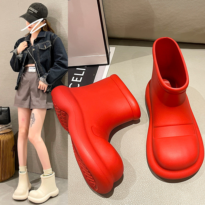 Novo estilo botas de chuva influenciador feminino moda exterior wear estudante antiderrapante botas de chuva curtas senh