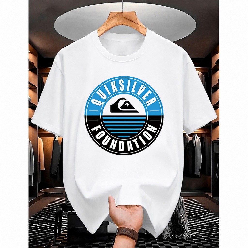 [Camiseta Premium em Algodão Puro]VOR Camiseta Masculina Básica Quiksilver Foundation Q.S Camisa T-shirt Unisex Algodão