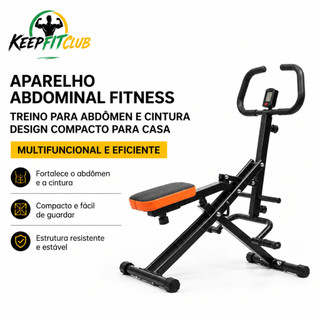 Aparelho Abdominal Multifuncional Total Crunch com Monitor Digital Treino Corpo Inteiro