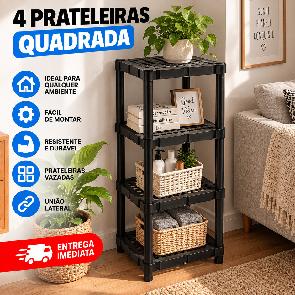 Prateleira Plástica Organizadora 3 Níveis Estante Multiuso Cozinha Lavanderia
