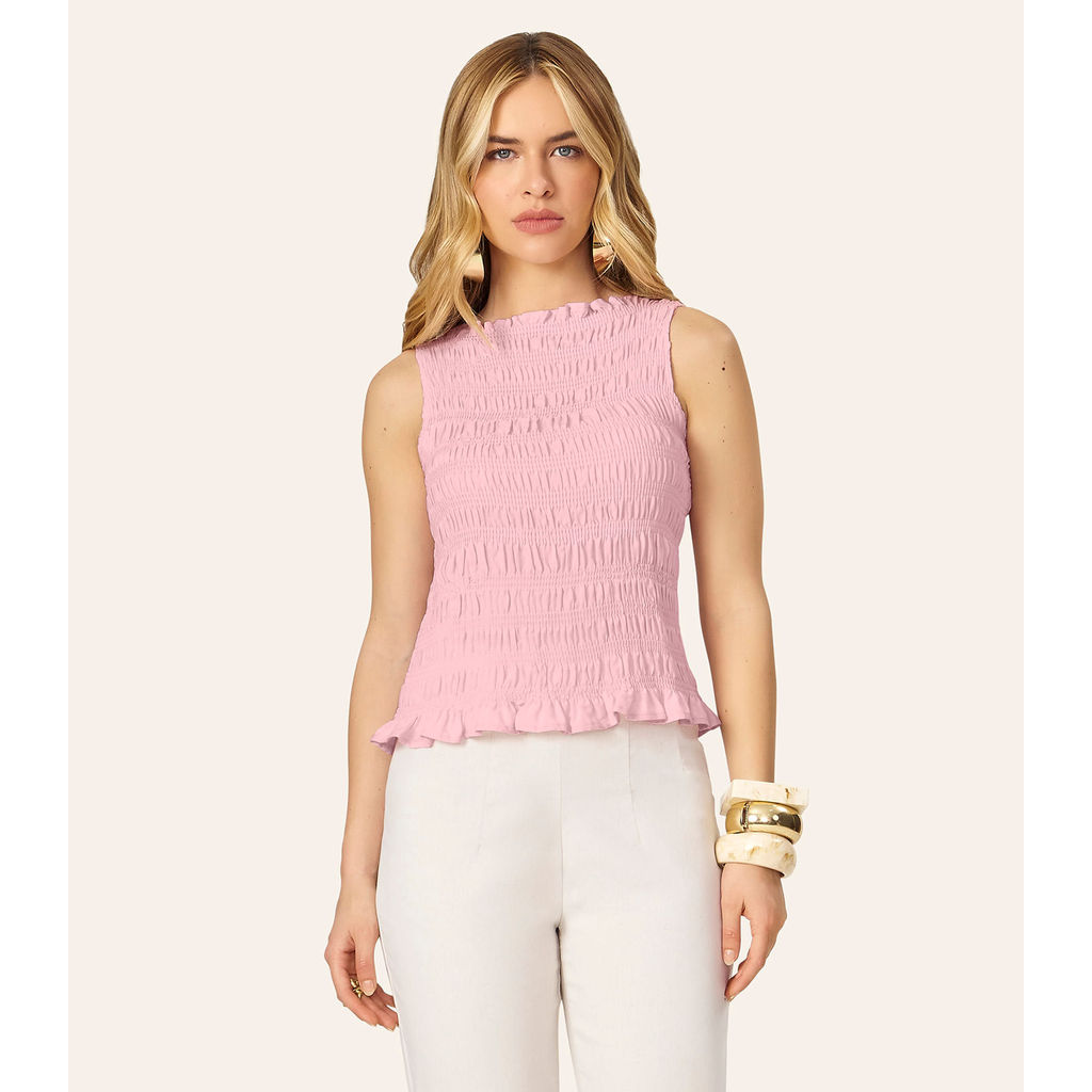 Regata Feminina Em Viscose Com Lastex Endless Rosa