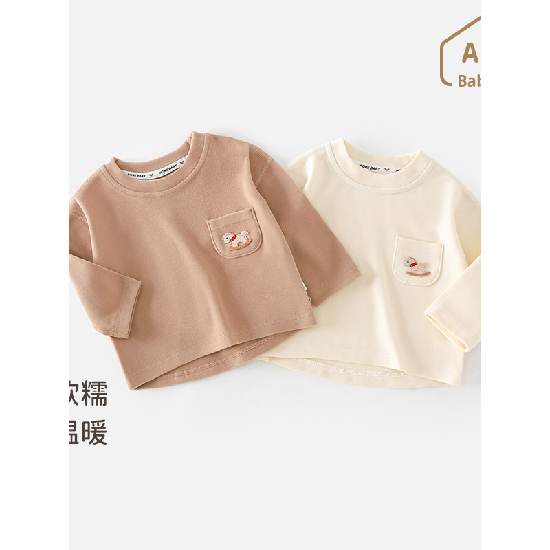 Camiseta do bebê primavera outono moletom de manga comprida infantil meninos camiseta meninas crianças topos início do o