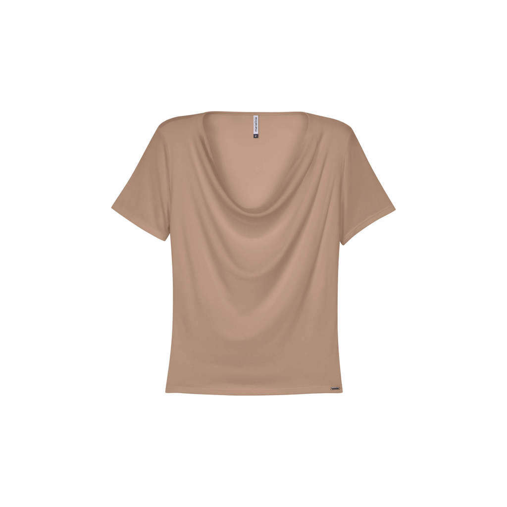 Blusa Feminina Decote Degagê Marialícia Marrom — imagem 2 de 2