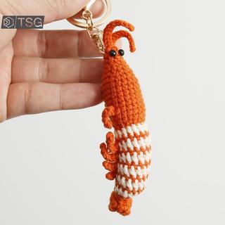 [Trêsgoodstonesgen] Engraçado Camarão Boneca Crochê Chaveiro Bonito Moda Pingente Chaveiros Novidade Criativa Bapa Decor