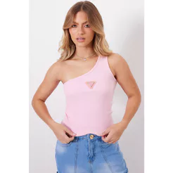 Regata Feminina Um Ombro Planet Girls Rosa