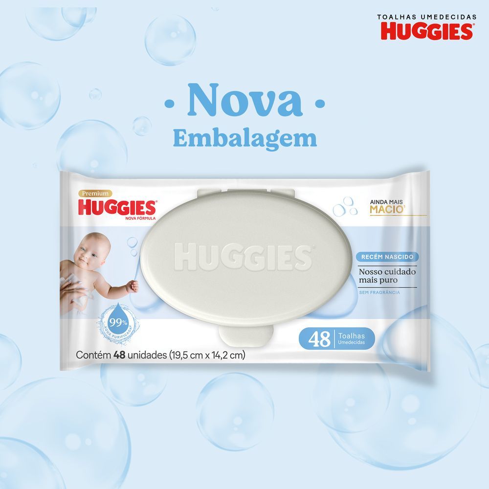 Lenços Umedecidos Huggies Recém-Nascido Sem Fragrância 4x48U · foto 2