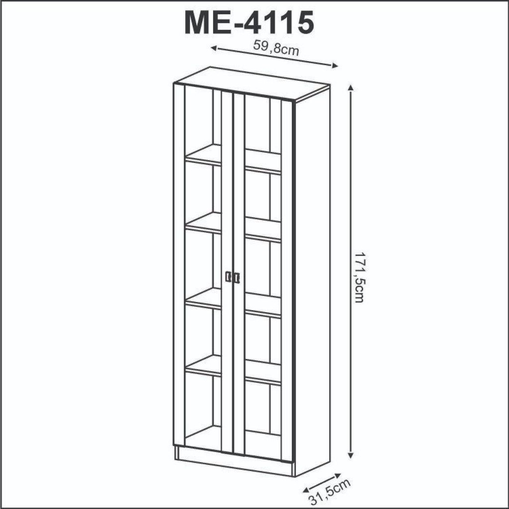 Kit 3 Armários para Escritório com Portas de Vidro ME4115 Branco Branco · foto 2