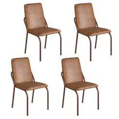 Kit 4 Cadeiras para Sala de Jantar Malibu Marrom