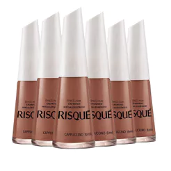 Kit Esmalte Risqué Ultra Cremoso Cappuccino 8ml - 6 unidades