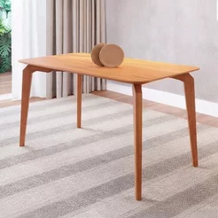 Mesa de Jantar Retangular 120cm Tampo Laminado Aura Marrom/Mel 120