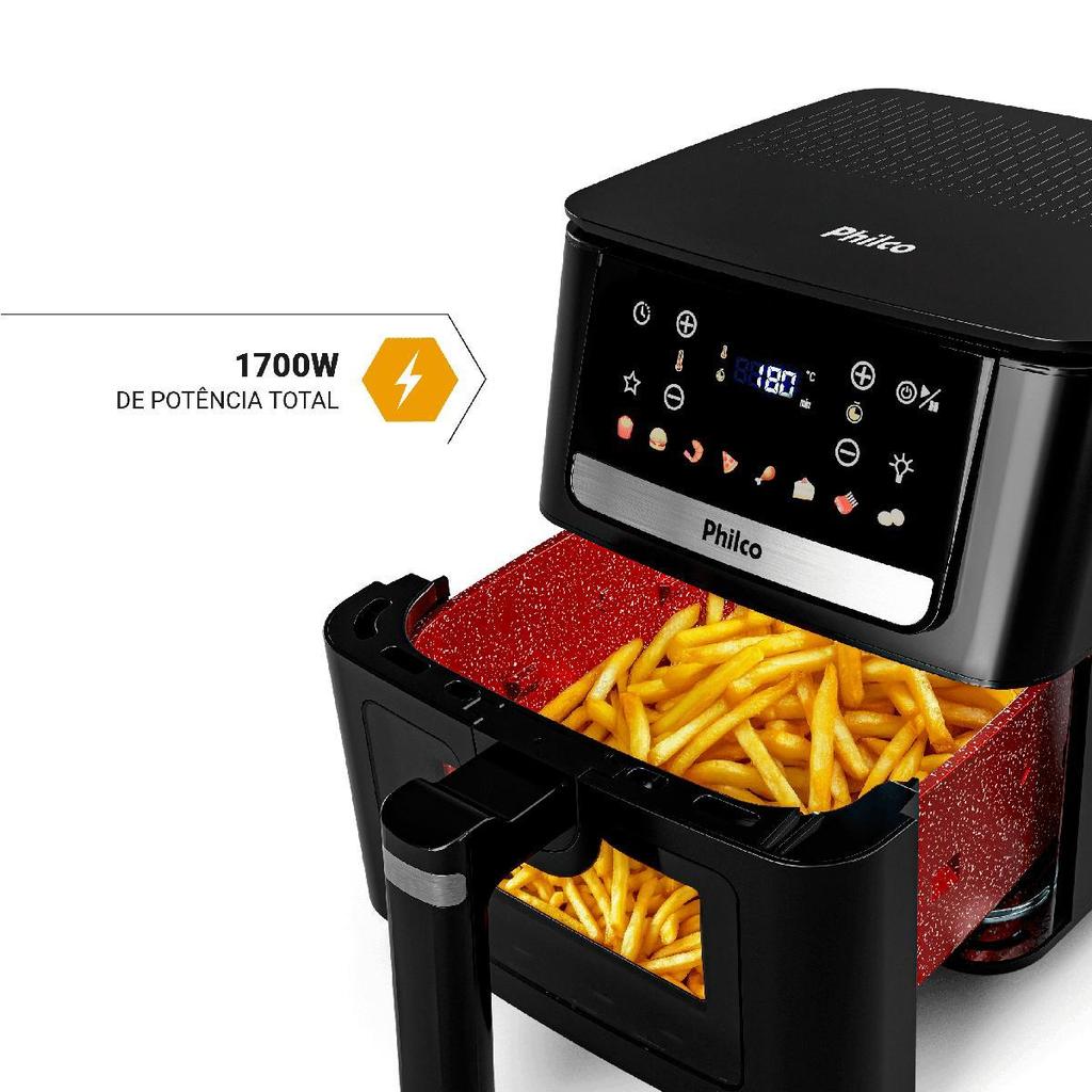 Air Fryer Philco 6,5L Visor Glass e Redstone 1700W PAF65A · foto 2