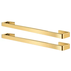 Kit 2 Porta Toalhas De Banho Quadrado Athena Dourado