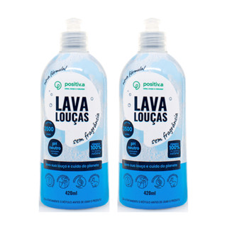 Kit 2 Lava Louças Hipoalergênico Positiv.a Sem Fragrância Positiva 840ml Detergente Natural em Oferta na Shopee