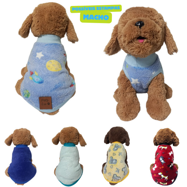 Roupa Pet - Regata Microfibra Básica - Estampa Sortidas