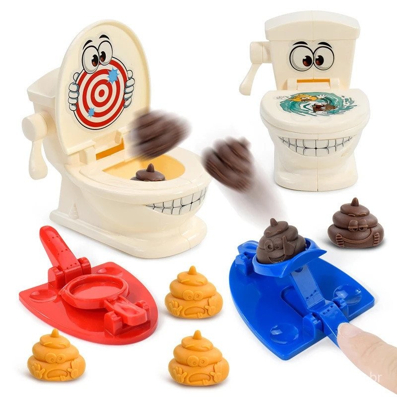 Mini brinquedos antiestresse de banheiro, brinquedo interativo de catapulta para duas pessoas, jogo de mesa, brinquedo d