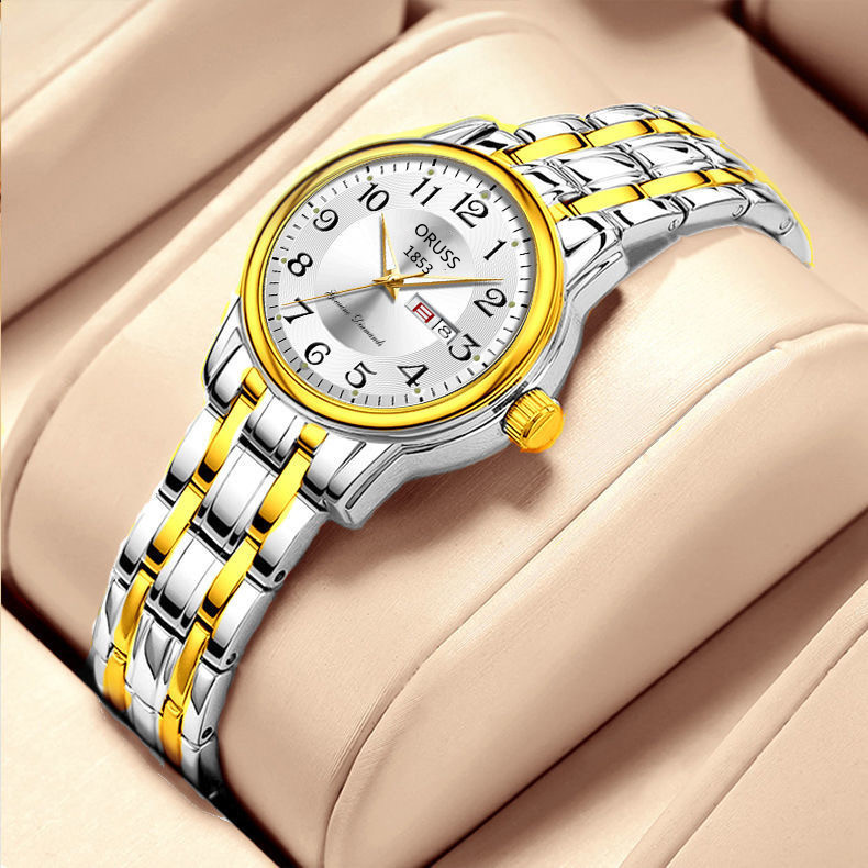 Relógio feminino ultra-fino à prova d'água, relógio de pulso de quartzo, relógio de aço tungstênio, relógio de moda para