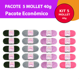 Kit 5 Unidades - Lã Mollet Círculo 40 g (Pacote Econômico para Tricô e Crochê) em Oferta na Shopee