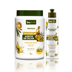 Kit Creme de Pentear Explosão de Azeite de Oliva + Ativador bn.Cachos