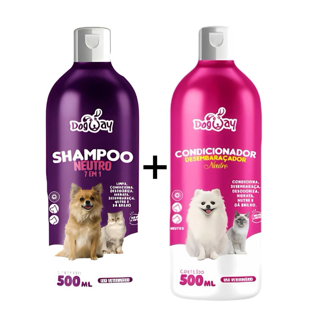 Kit Shampoo Branqueador 7 Em 1 + Condicionador Desembaraçador de Pelagem Cães E Gatos - Banho e Tosa em Oferta na Shopee