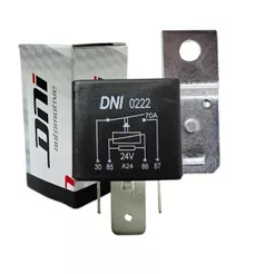 Rele Auxiliar Universal 70a 24v 4 Pinos Com Suporte DNI0222 Rele 70a Uso Geral Caminhões e Onibus