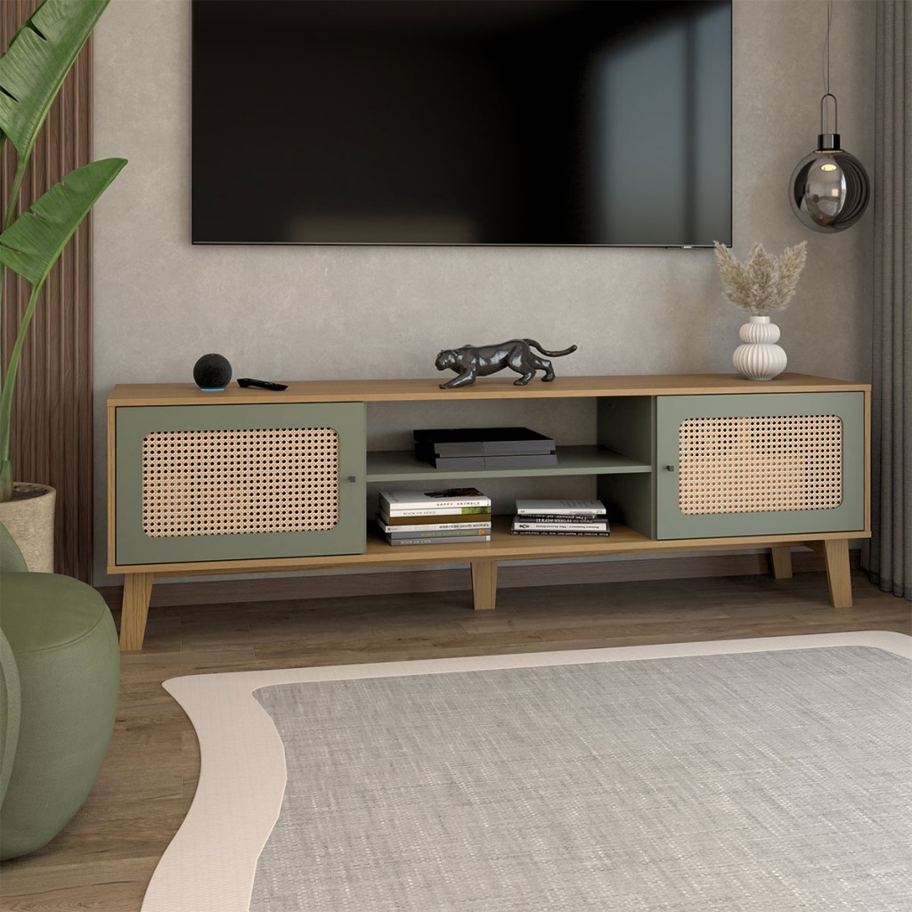 Rack para TV Até 75 Polegadas Retro 2 Portas - Panorama Móveis em Oferta na Shopee