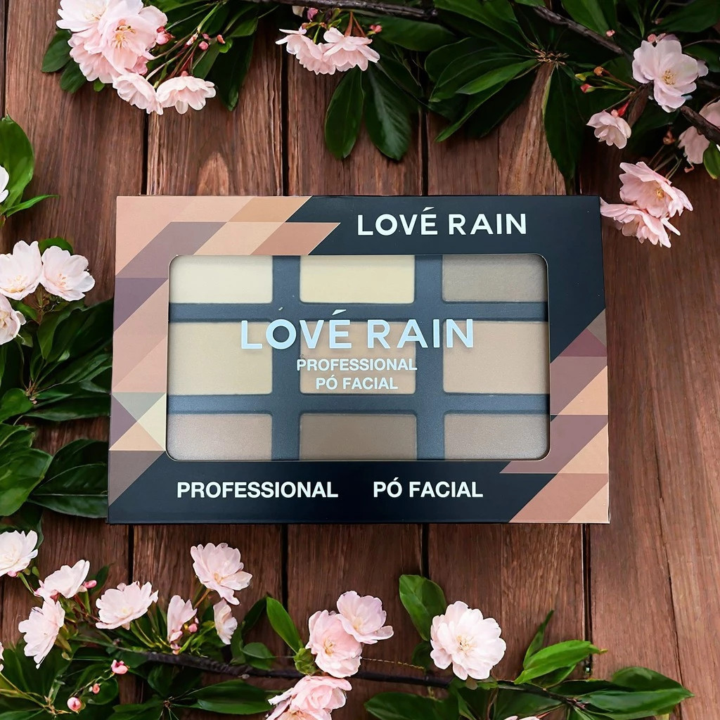 Paleta de Pó Facial Compacto Profissional – Contorno para Maquiagem LOVE RAIN em Oferta na Shopee