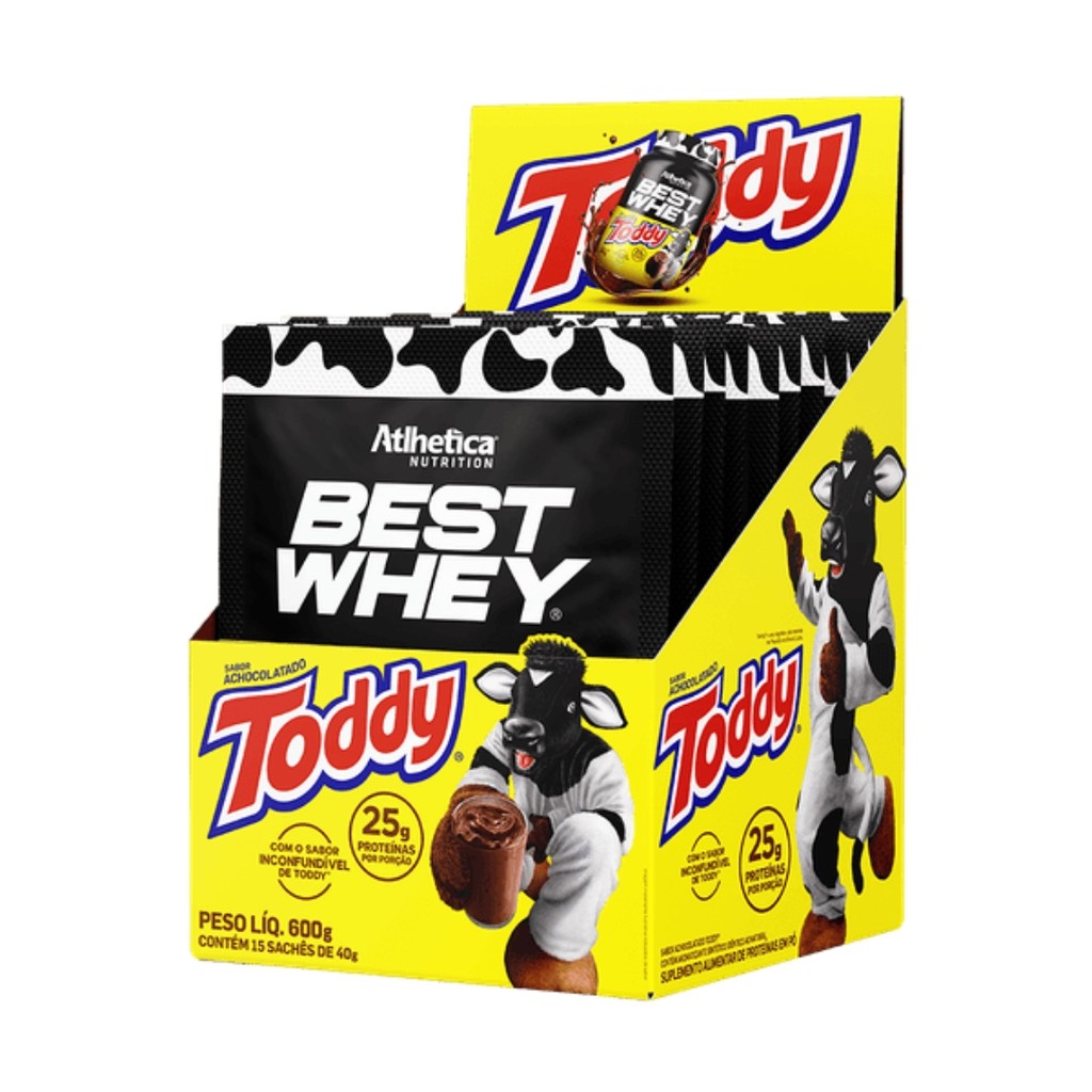 Kit 15 Best Whey Sachets de 40g Toddy Atlhetica Nutrition