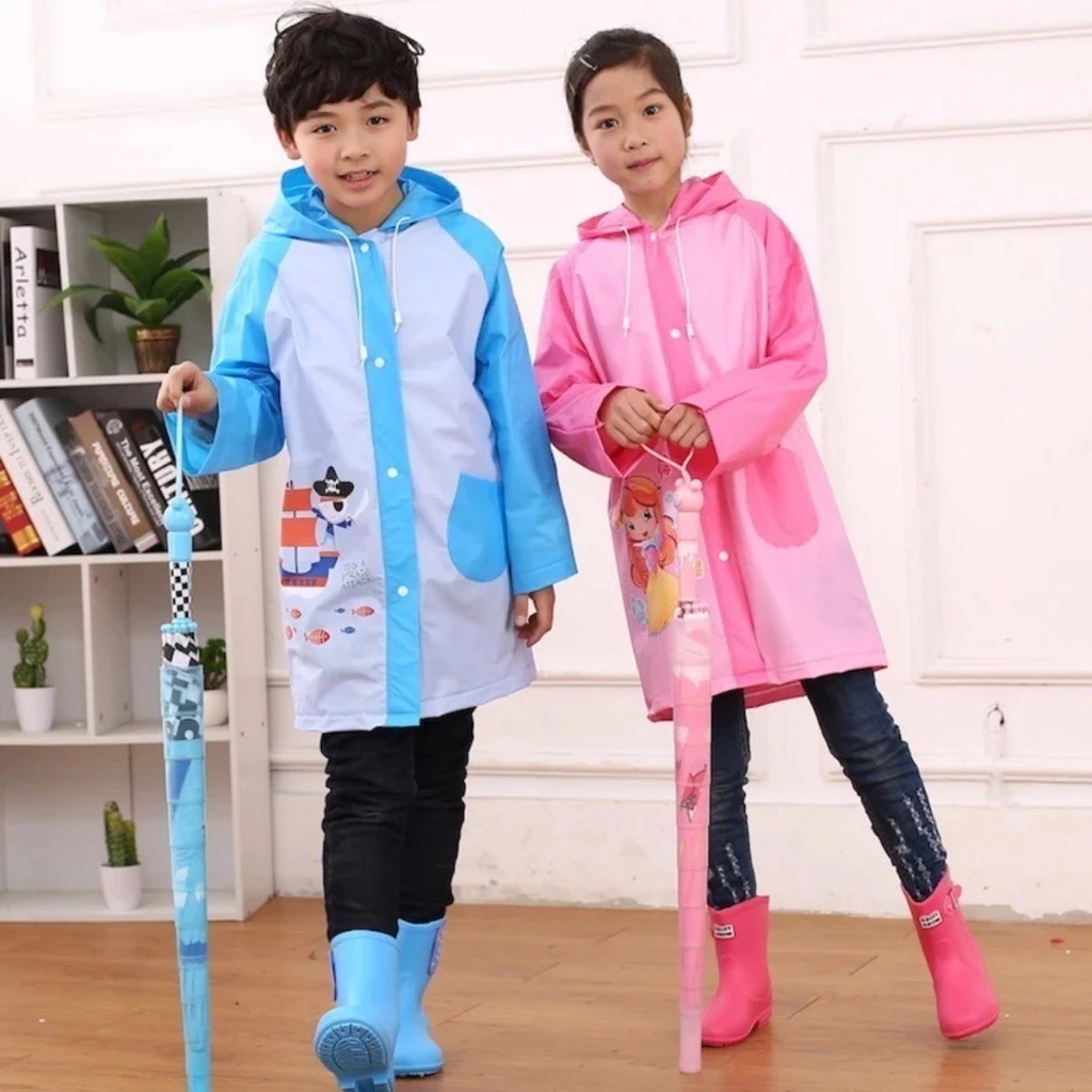 Capa De Chuva Infantil 8 A 12 Anos Menino Menina PVC Resistente