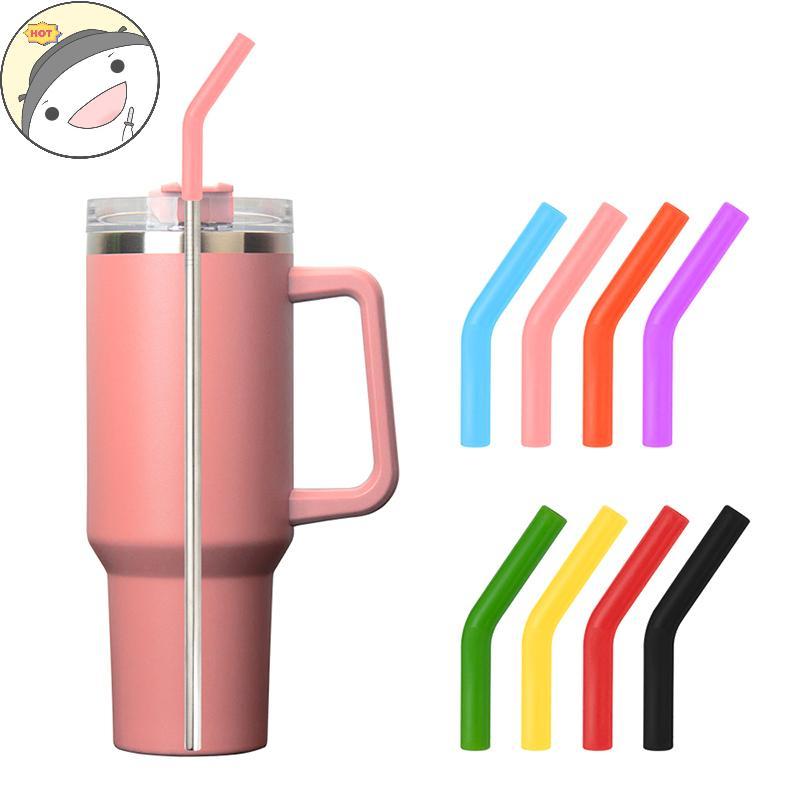 Maud 6 Pçs/Set Capas De Palha De Silicone Macio Canudos Dicas Adequadas Para Bicos Aço Inoxidável Reutilizáveis De 9mm D