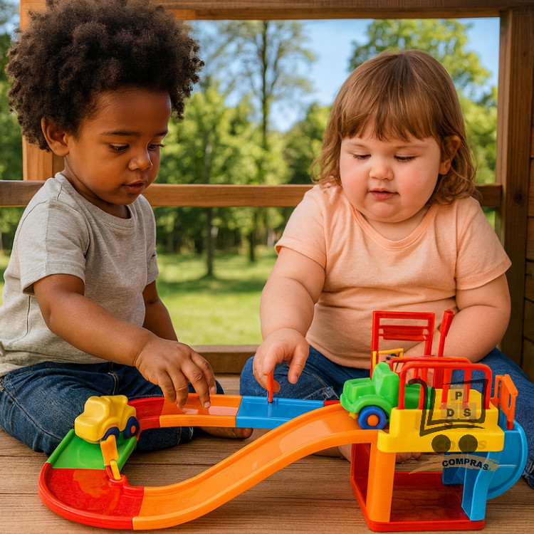 Pista De Carrinhos Brinquedo Baby Corrida Animal 27 Peças Com 2 Carrinhos em Oferta na Shopee