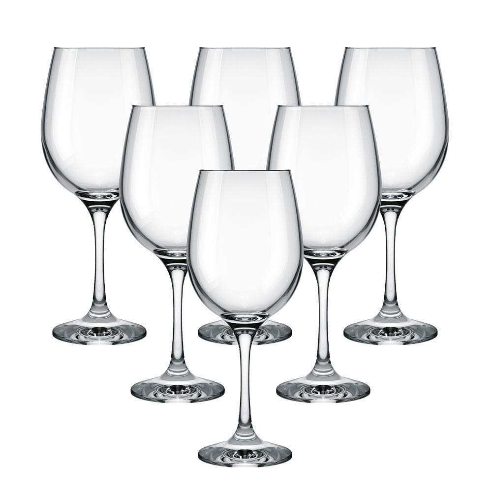 Jogo de Taças para Vinho Nadir Barone 490ml 6 Peças